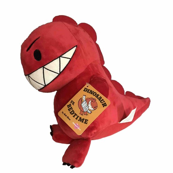 Red Dinosaur vs Bedtime Kohl Cares Big White Teeth Plush Stuffed Animal Bob Shea - Picture 2 of 4